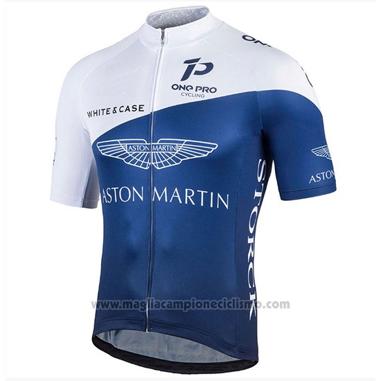 2018 Abbigliamento Ciclismo One Pro Bianco e Spento Blu Manica Corta e Salopette